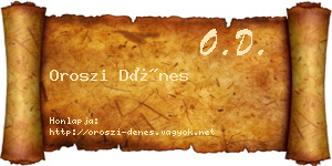 Oroszi Dénes névjegykártya